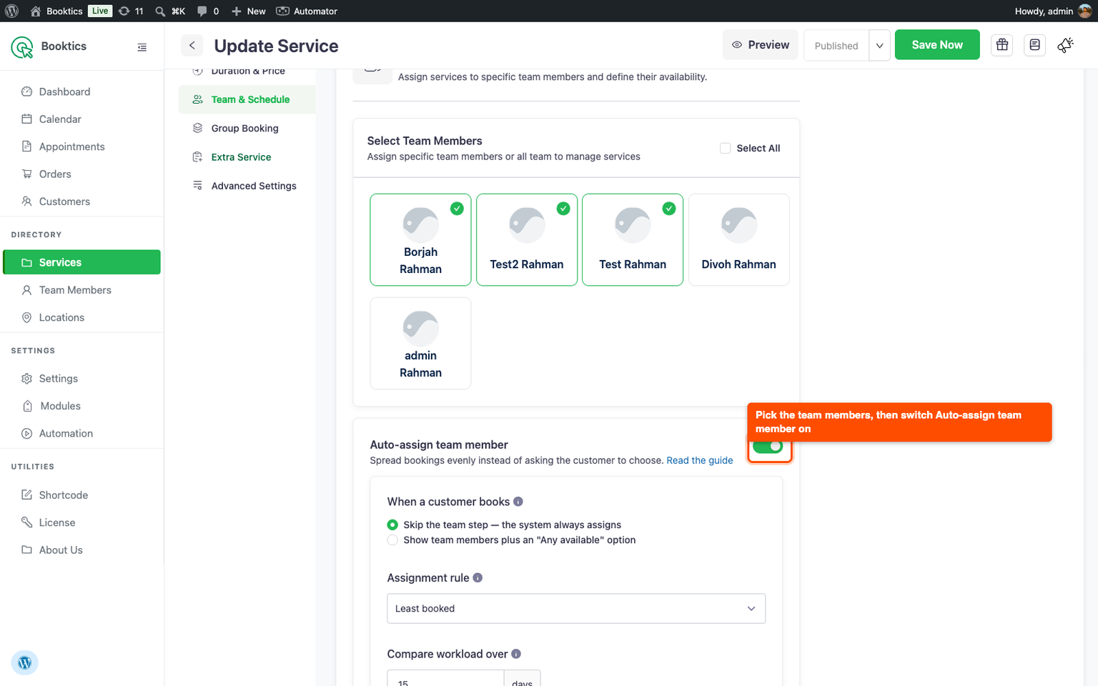 Auto-Assigned Appointments in Round Robin Scheduling
