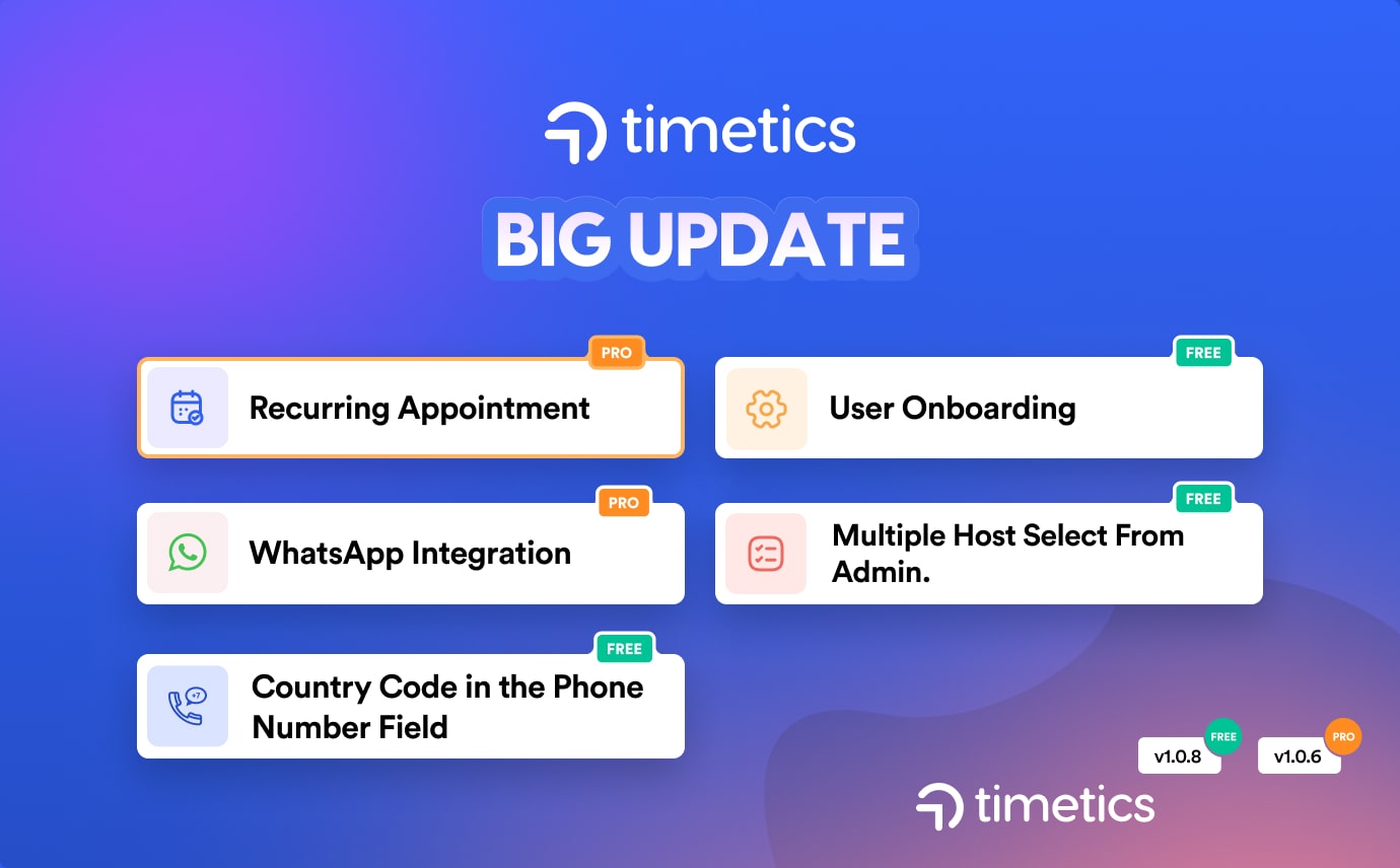 timetics released recurring appointments with 4 new features