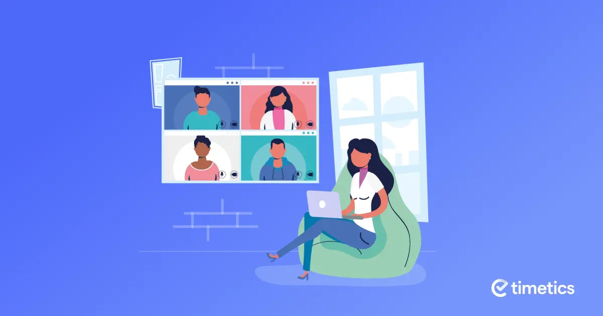 one person is conducting virtual events with four other people