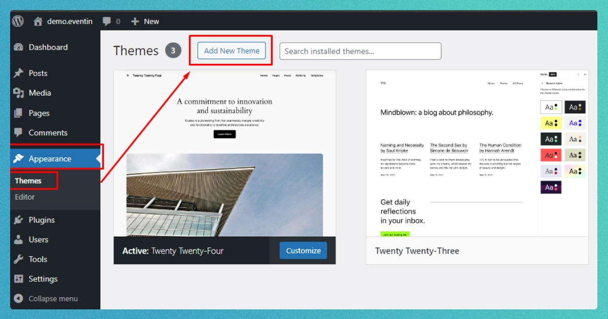 Add Theme in WordPress