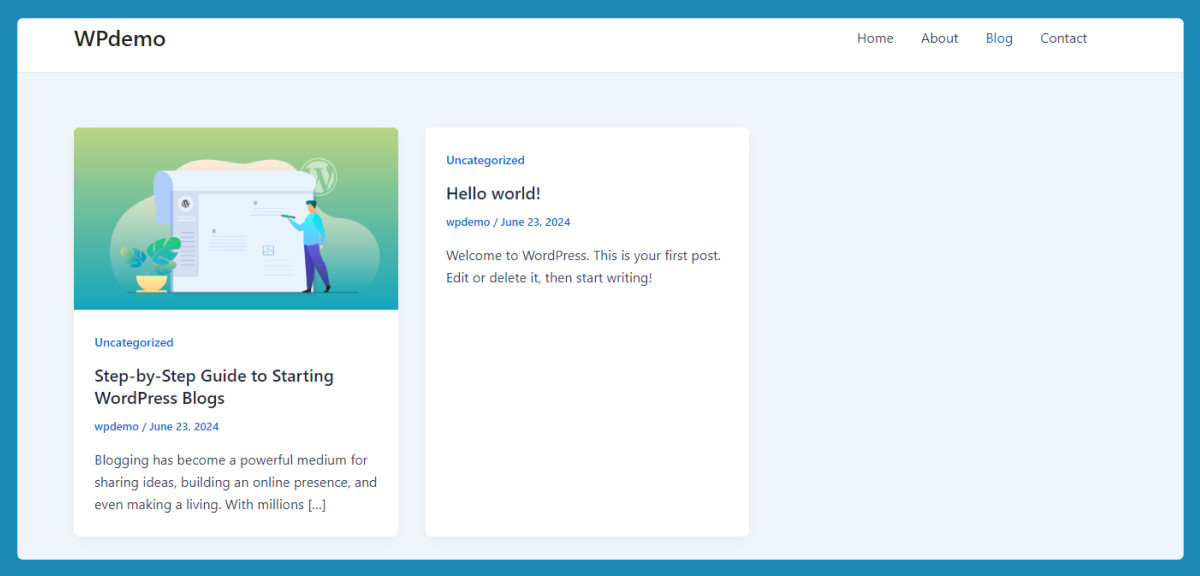 publish blog view in wordpress