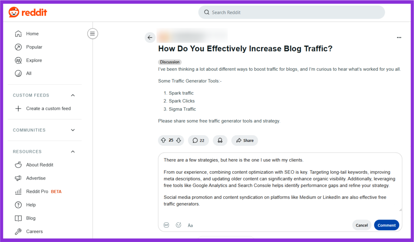 Engage in online communities