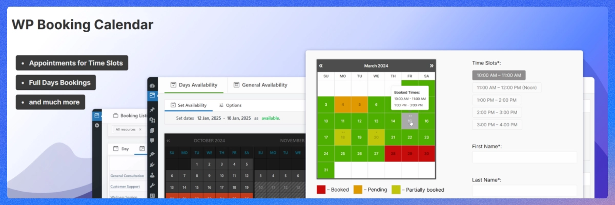 Booking Calendar Plugin