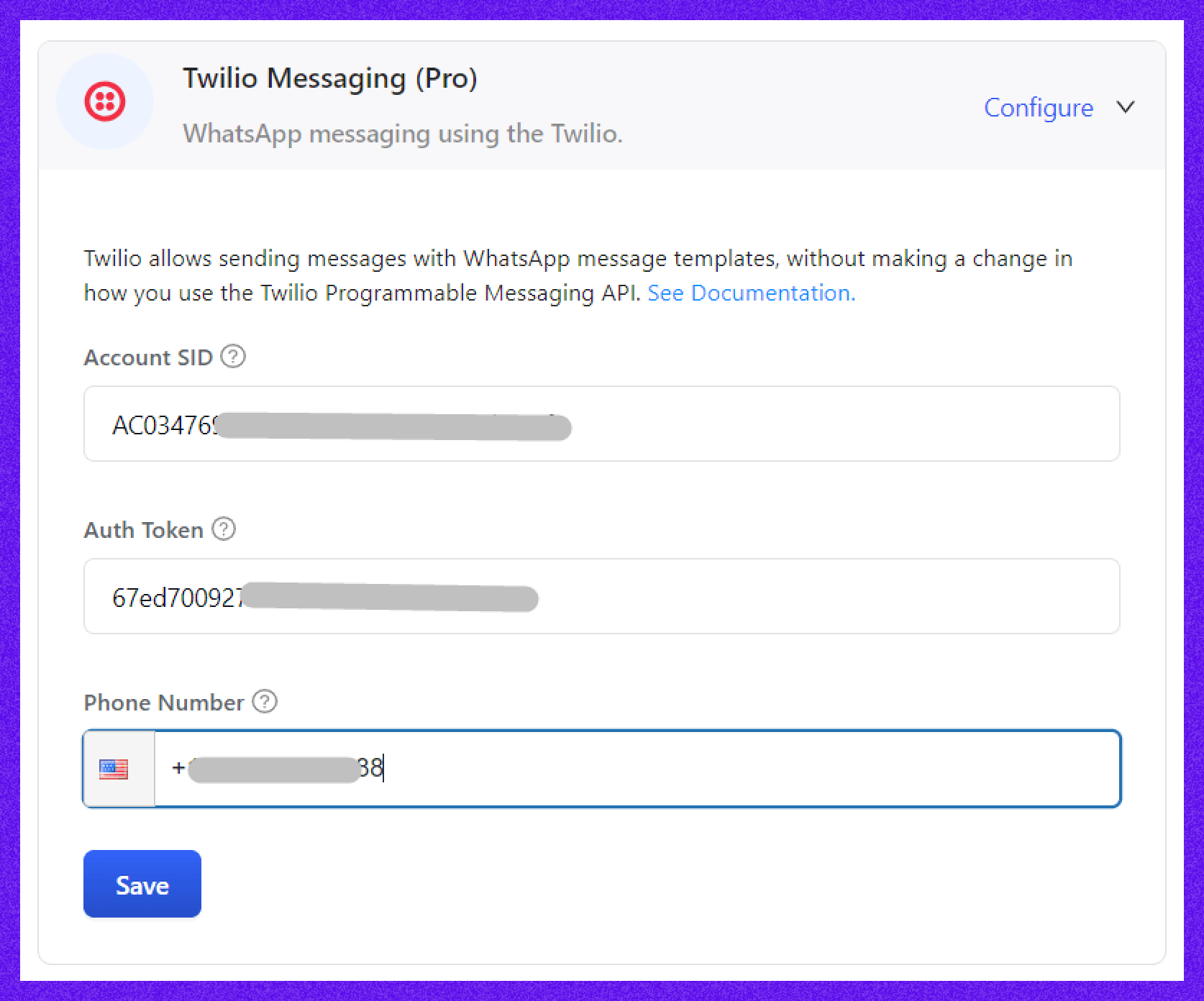 Get Twilio API Credentials