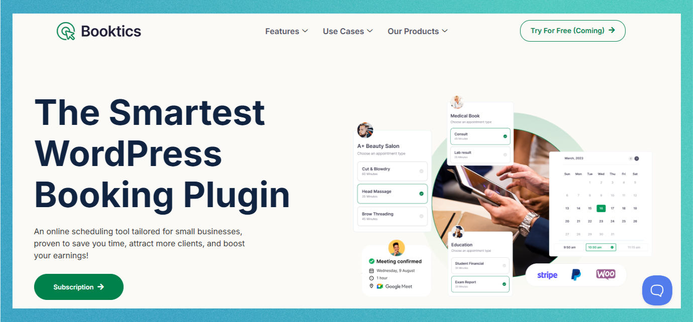 booktics booking solution plugin