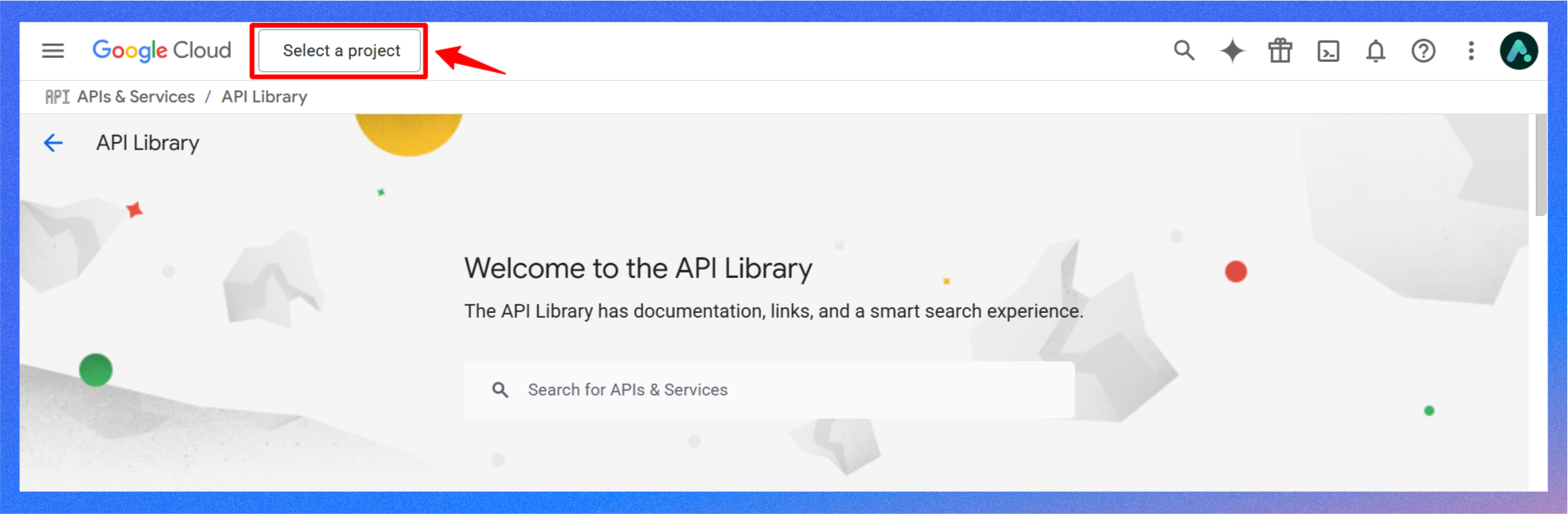 Create a project in the Google Cloud Console