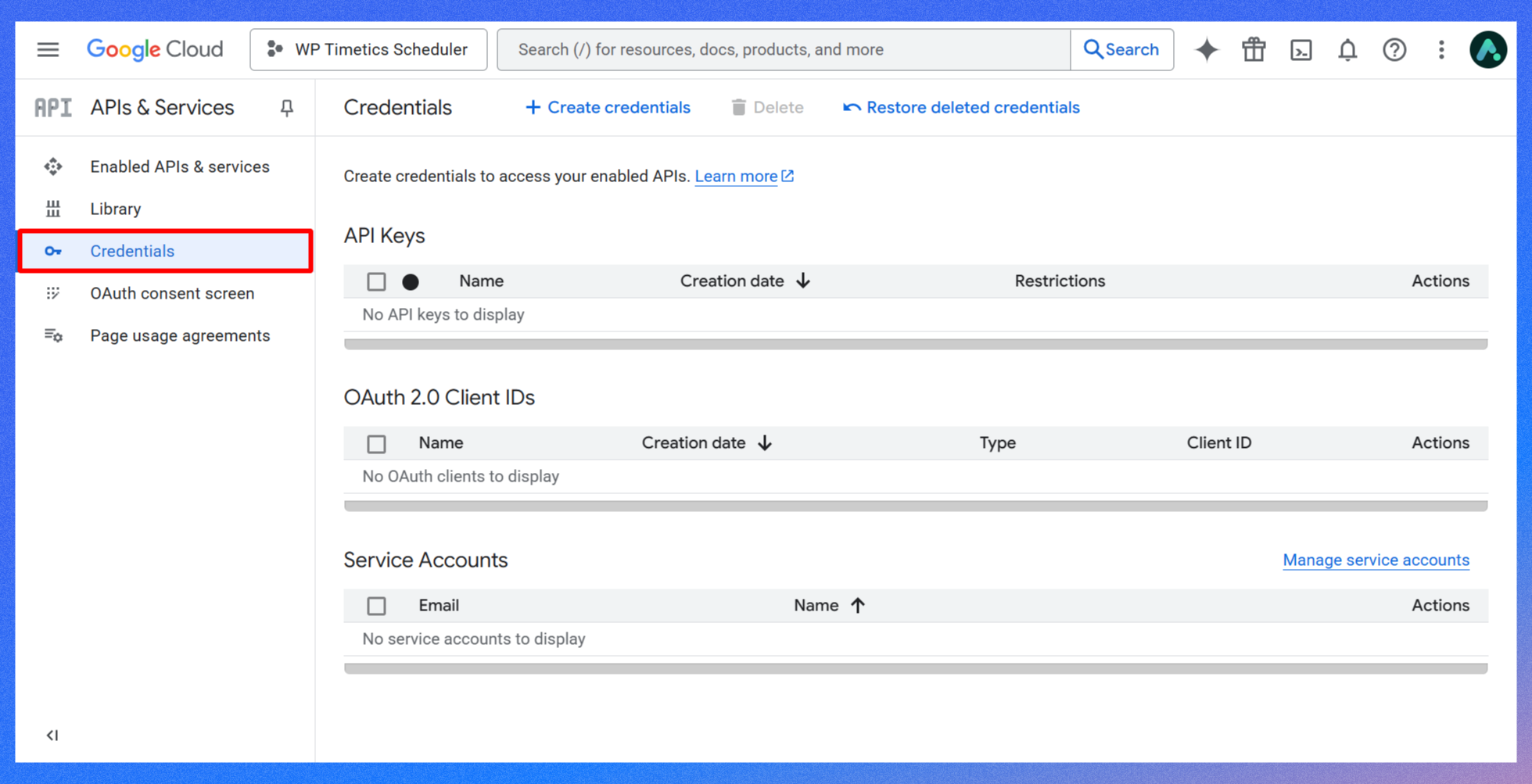 Create OAuth credentials