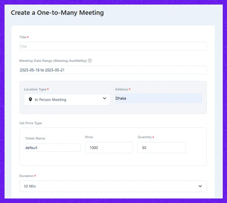 customize your meeting details
