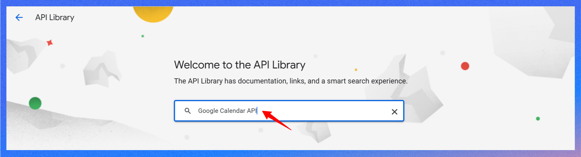Search for Google Calander API