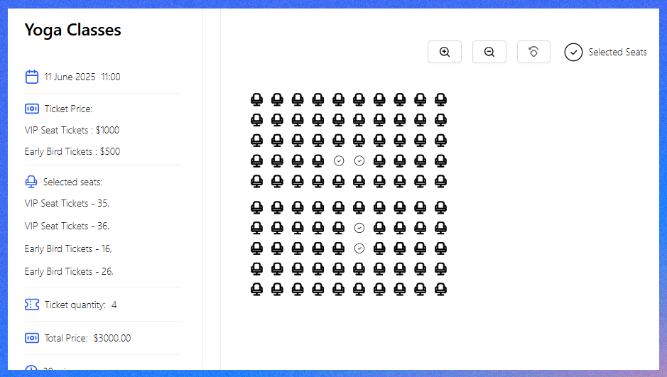 group appointment with visual seat map
