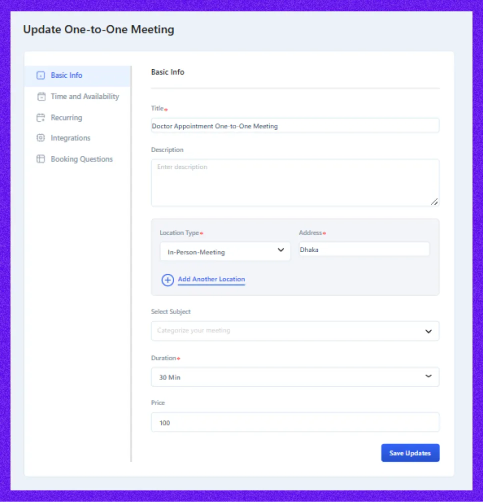update one to one meeting
