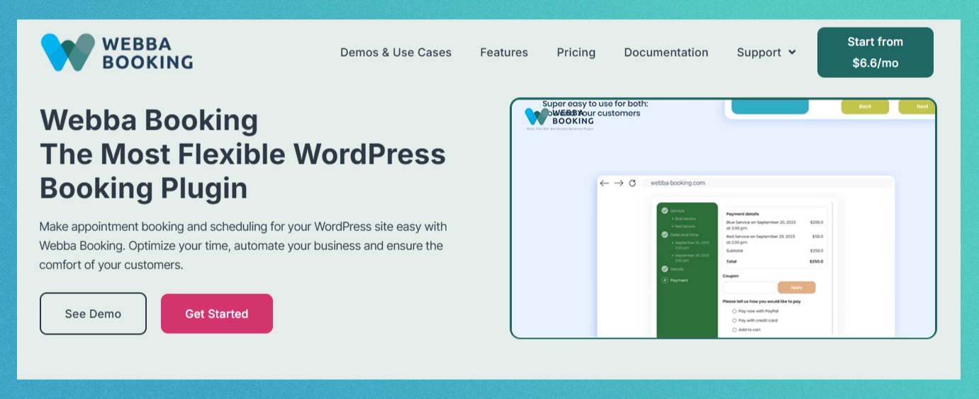 webba booking solution plugin