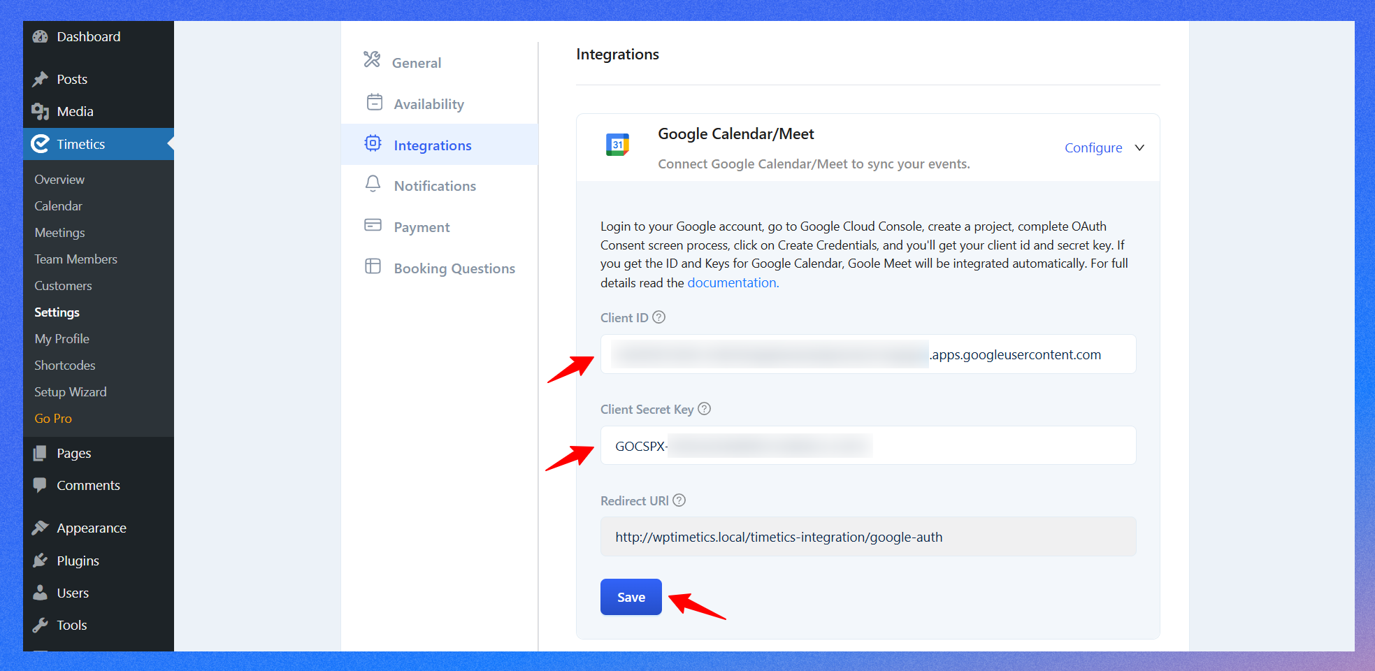 Client ID and Client Secret Key