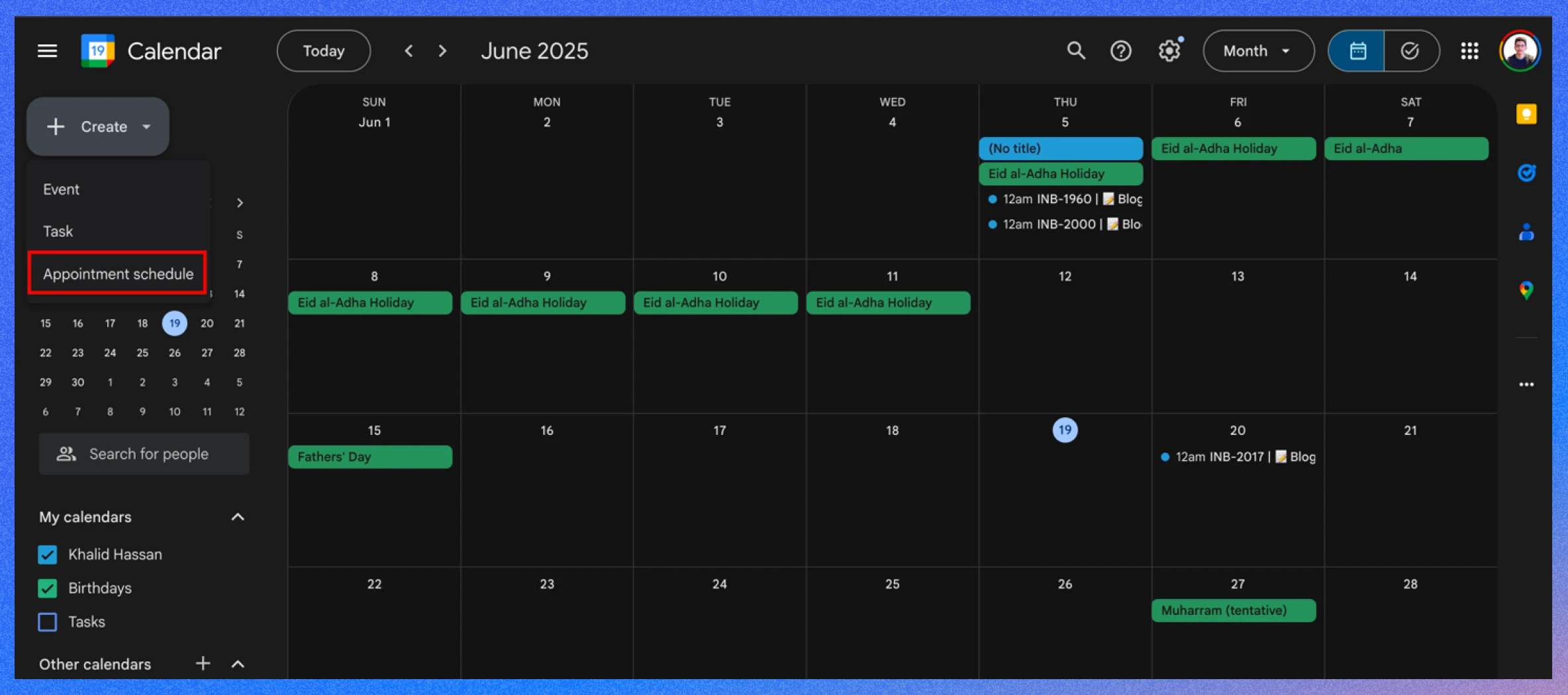 How to create appointment schedules