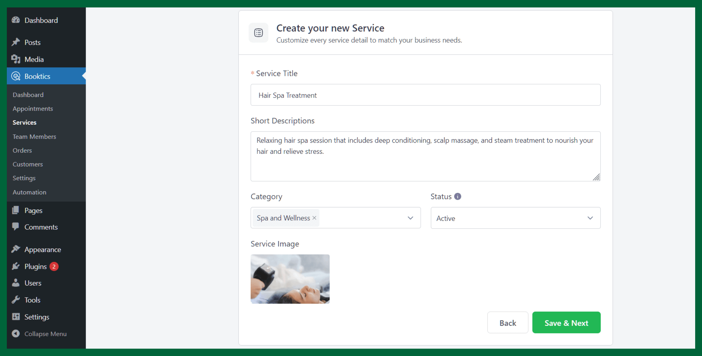 Create services and set your schedule