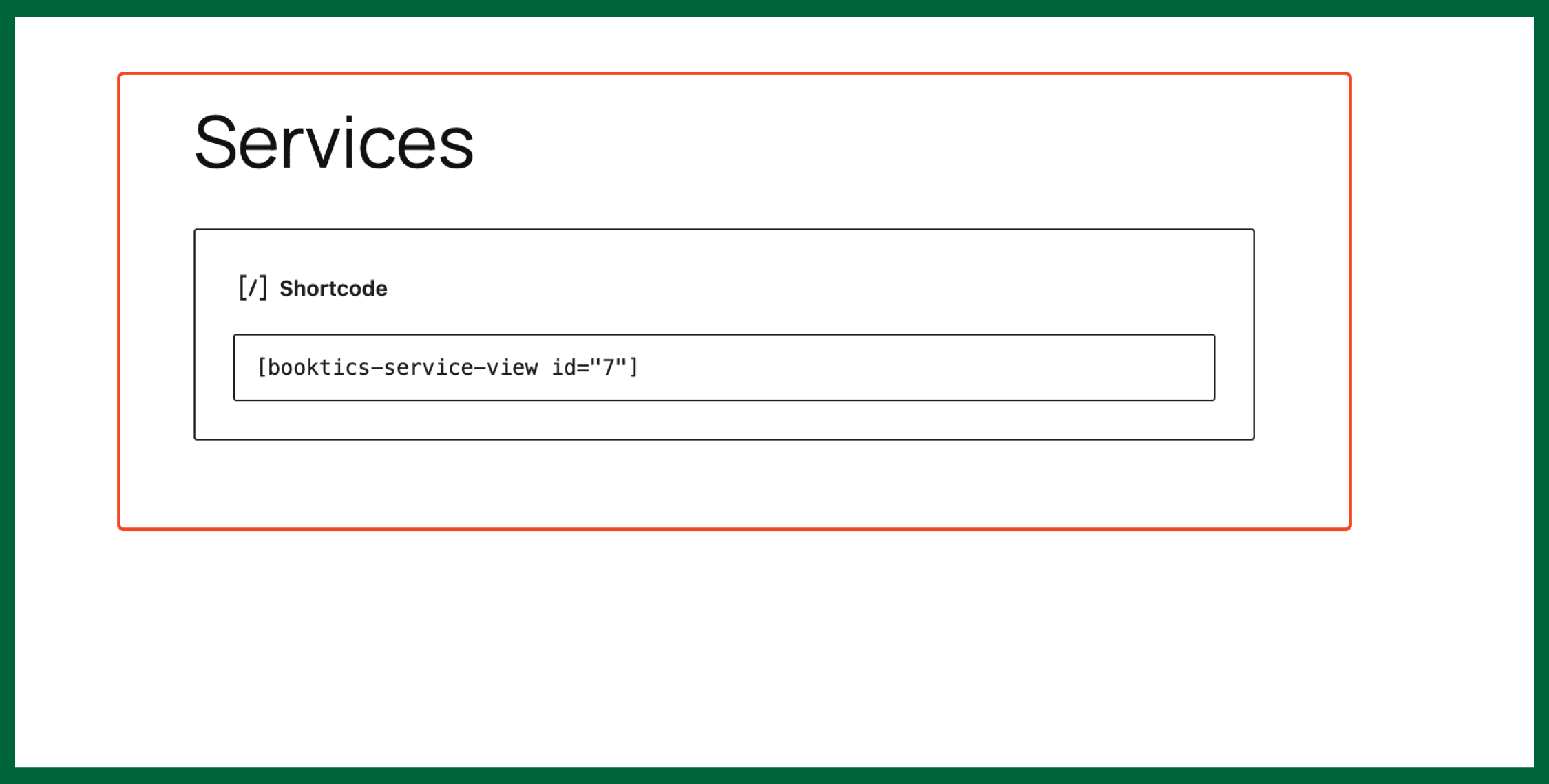 booktics booking shortcode