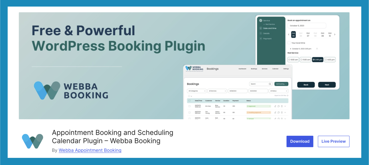 Webba Booking