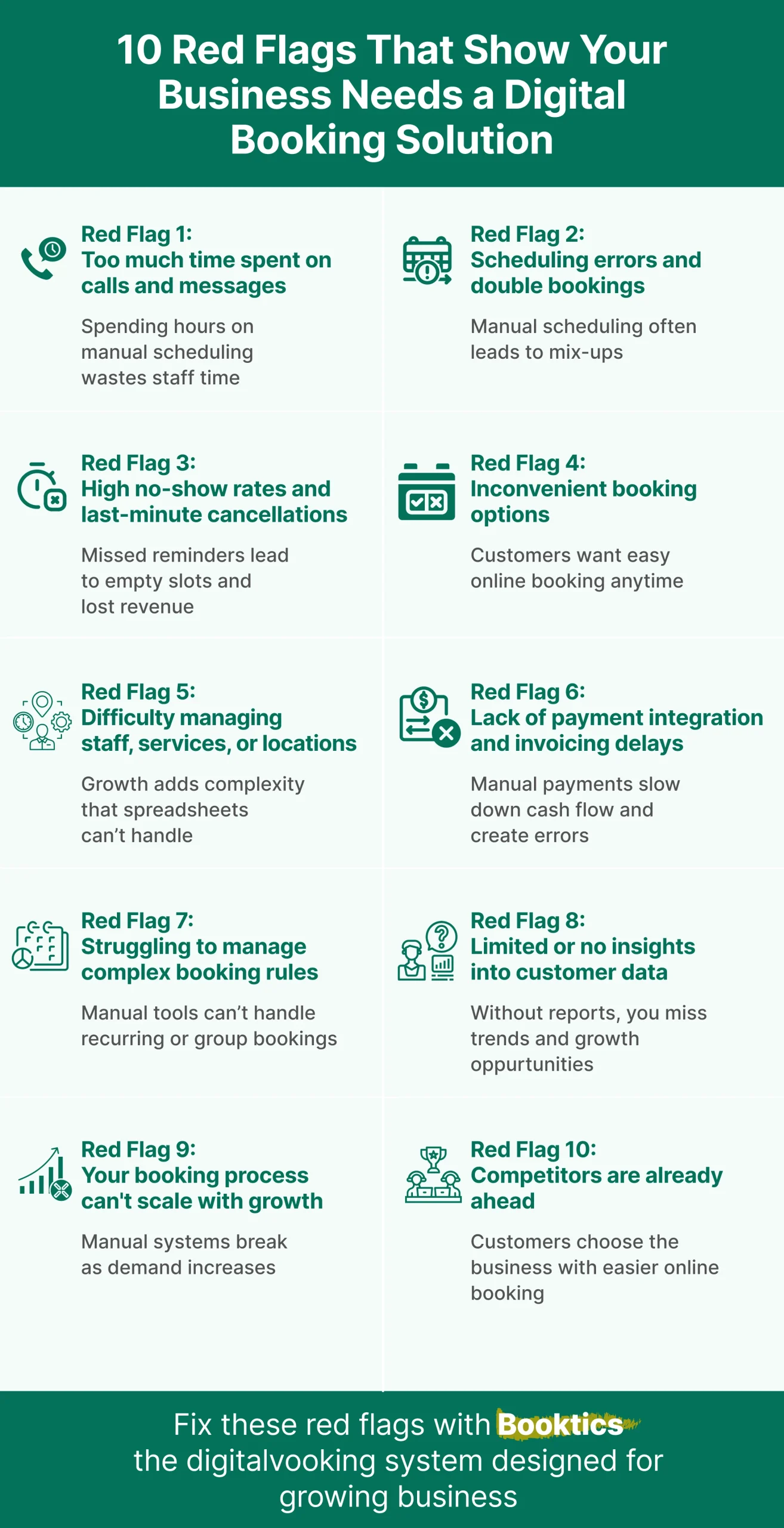 red flags that signal you need a digital booking system