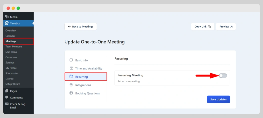 Enable recurring bookings and repeat your consultations