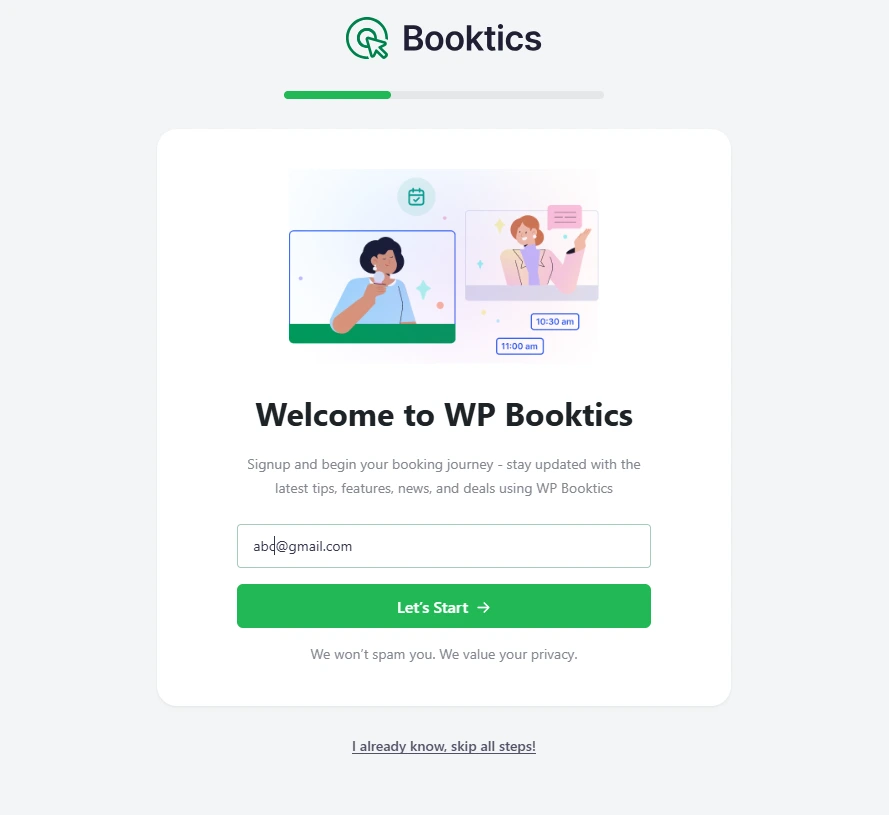 Booktics Onboarding
