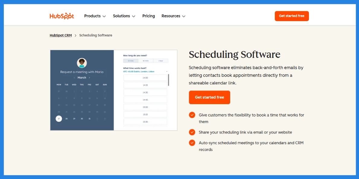 HubSpot Scheduling Software 