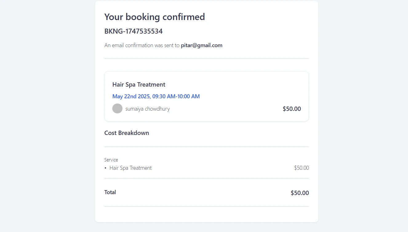 booking is successfull