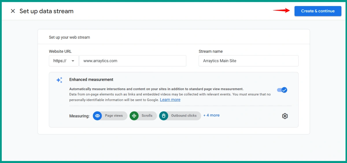 Set Up a Data Stream