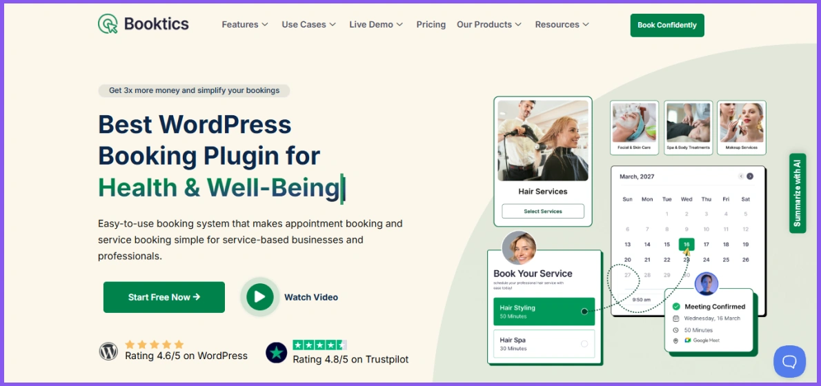 Booktics best overall free booking plugin for service businesses